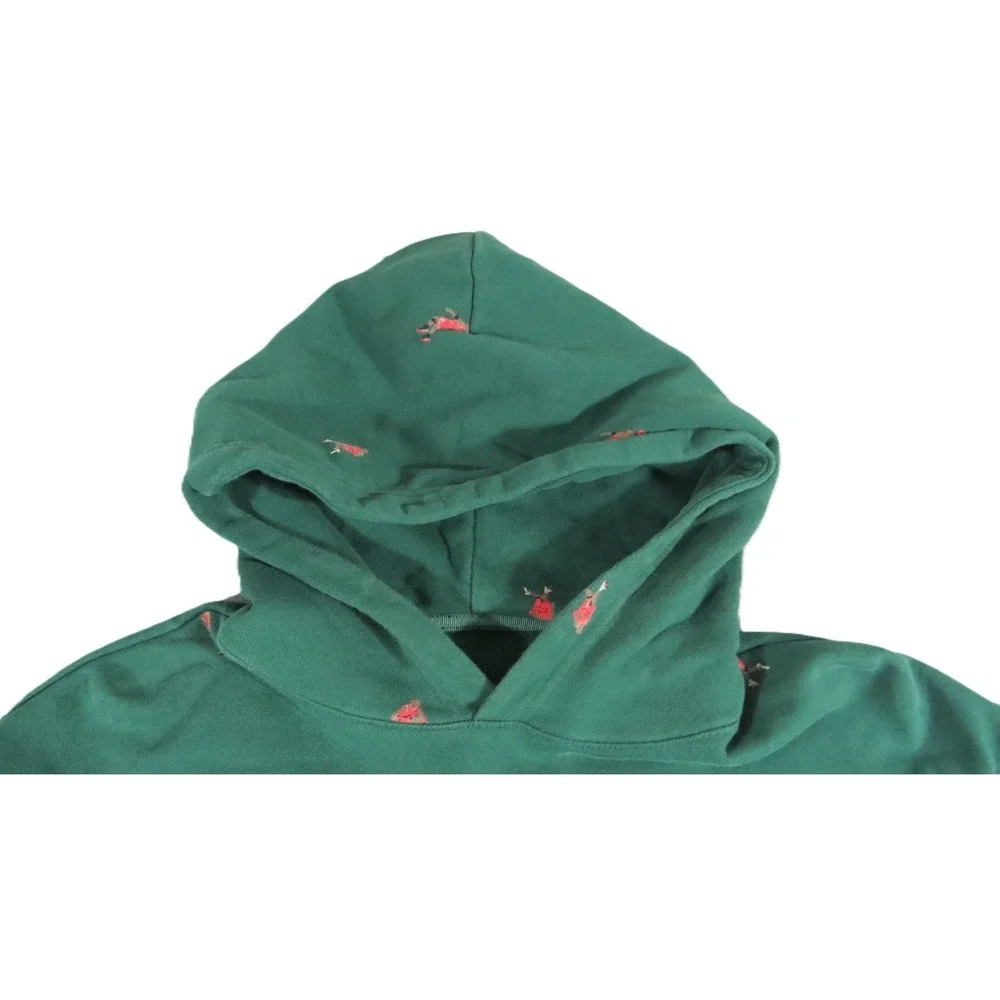 Jordan Essentials All Over Print Hoodie Men M Green Jumpman Fleece Cotton Logo